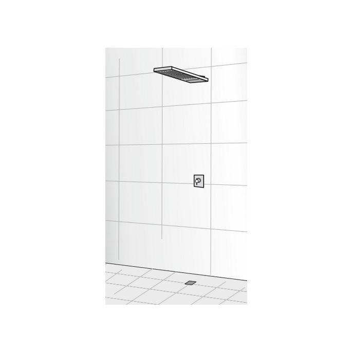 HSK Shower & Co! 1900007 regendouche Lavida Plus met waterval vrijhangend RVS gepolijst