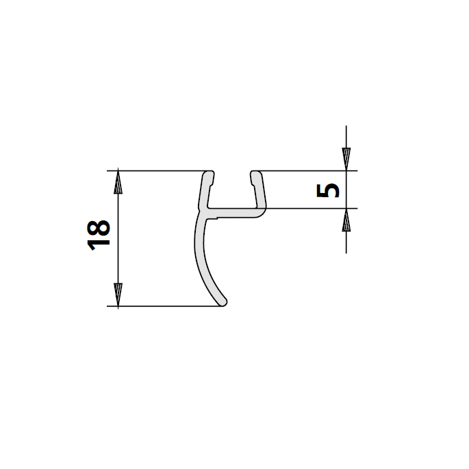 Kermi 2534091 glasafdichting verticaal 200cm