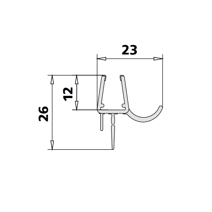 Kermi 2534118 set spatwaterdichtingen 2 x 98,5cm - 6mm