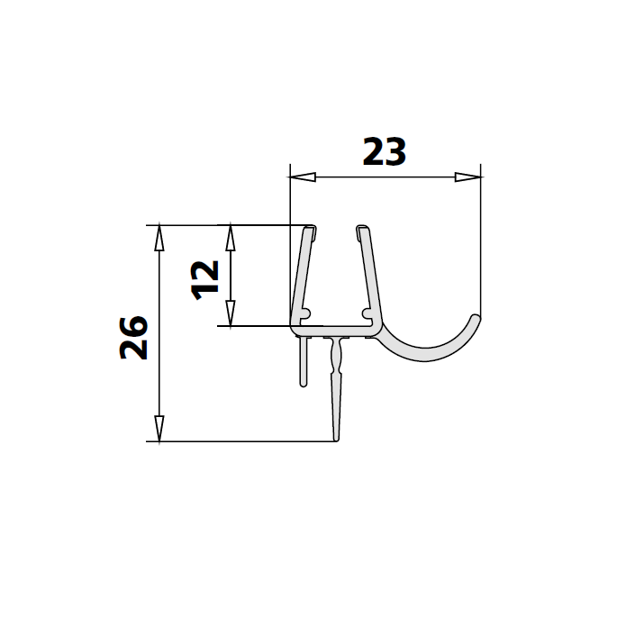 Kermi 2534119 set spatwaterdichtingen 2 x 98,5cm - 6mm