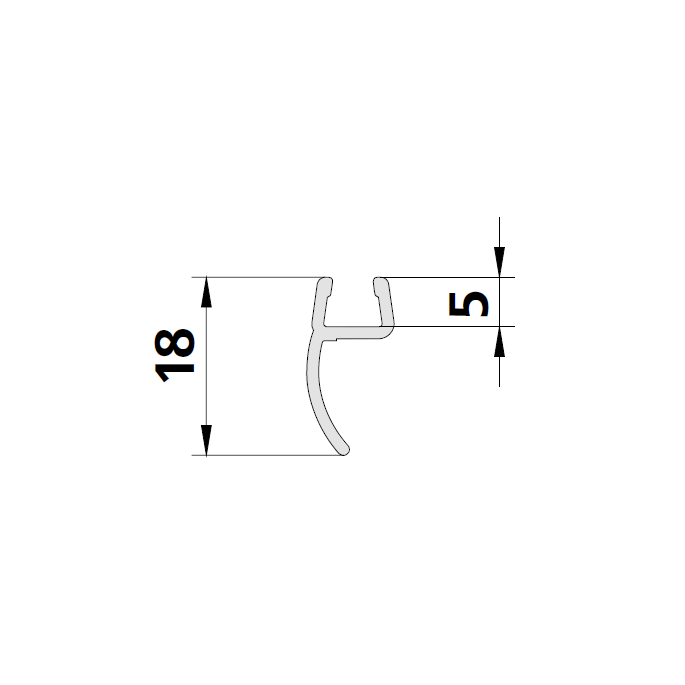 Kermi 2534970 glasafdichting verticaal 200cm