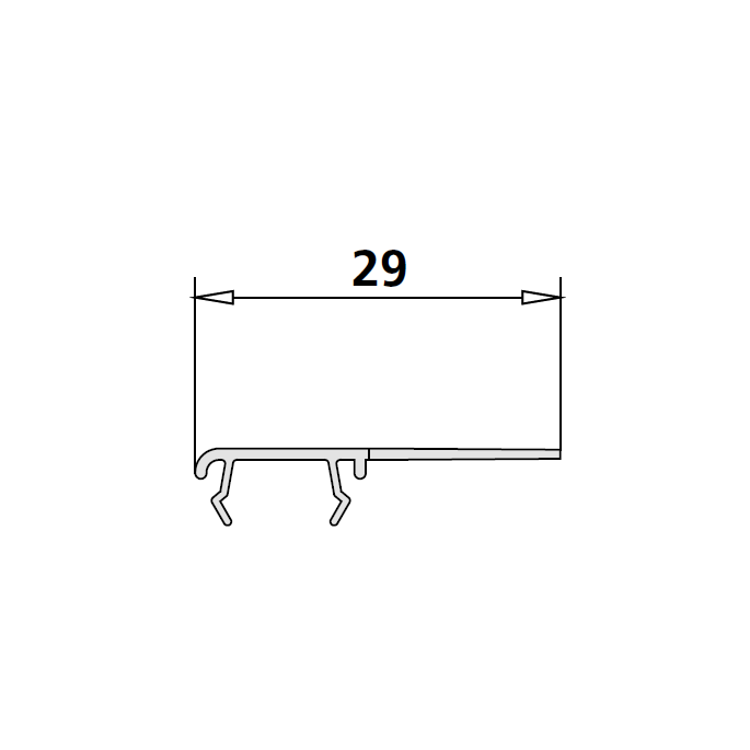 Kermi 2534975 glasafdichting verticaal links 200cm