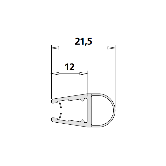 Kermi 6004125 muurafdichting verticaal 200cm