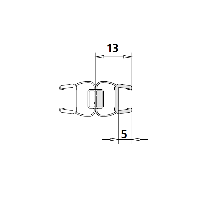 Kermi 6025704 magneetprofiel 180 graden verticaal 200cm