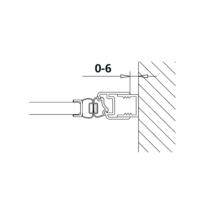 Kermi 6027961 magneetprofiel recht verticaal 200cm