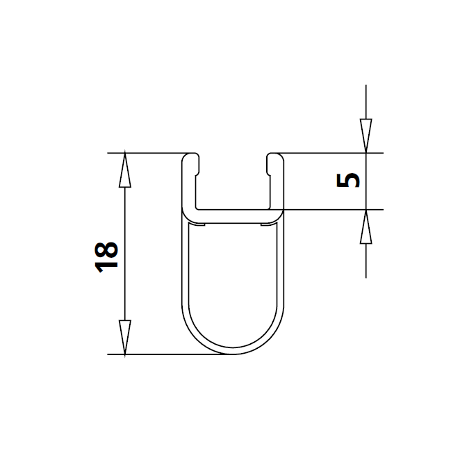 Kermi 6034392 glasafdichting verticaal 200cm