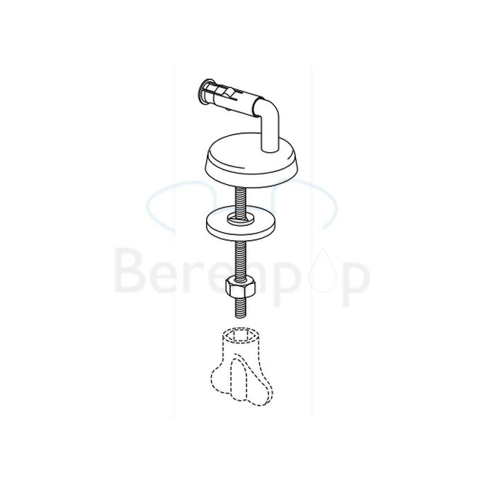 Villeroy en Boch O.Novo - Helios 88200161 set verstelbare scharnieren chroom