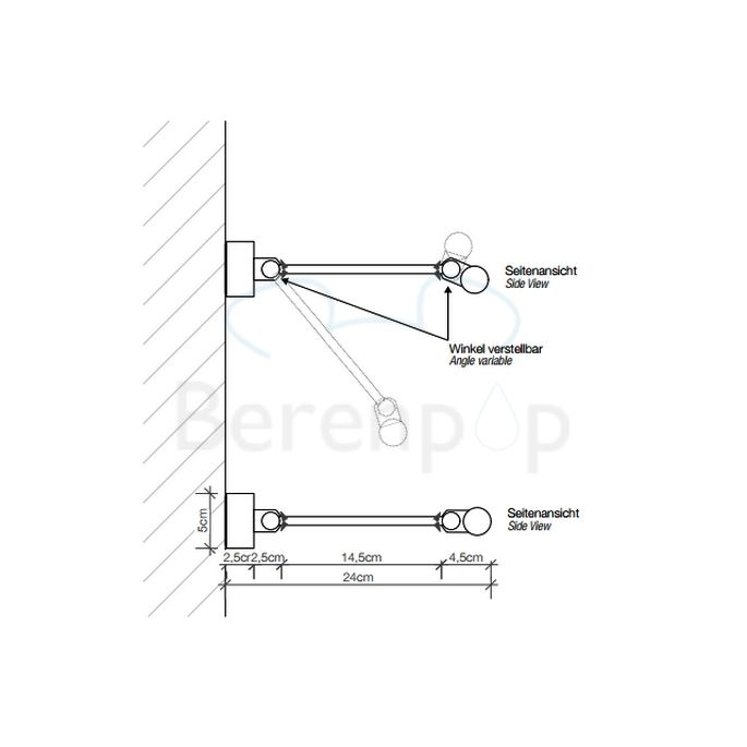 Decor Walther 0317600 DIM 40 wandlamp 40cm chroom