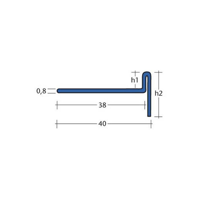 Blanke Aqua Keil 754280B110L afschotprofiel douchevloer 980x11x24 links RVS geborsteld