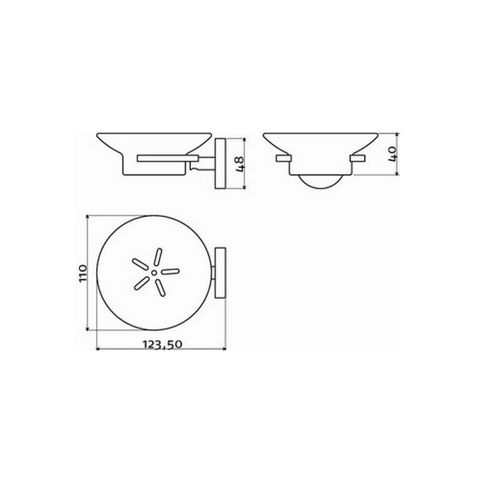 Clou Flat CL0902010 zeephouder met inzet chroom