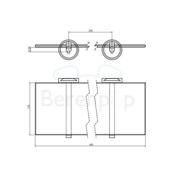 Clou Flat CL0902080 planchet 450mm helder glas/ chroom