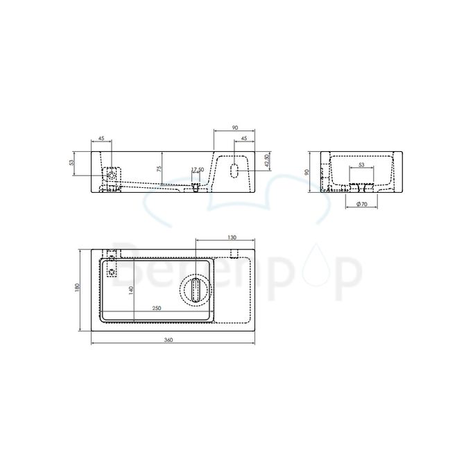 Clou Flush 3 CL0303031 keramiek fontein 36cm wit