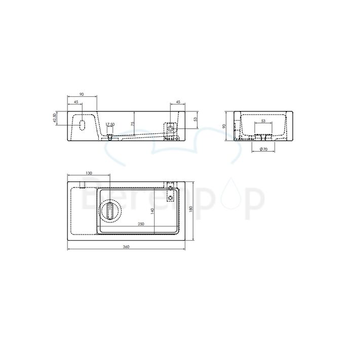 Clou Flush 3 CL0303033 keramiek fontein 36cm wit