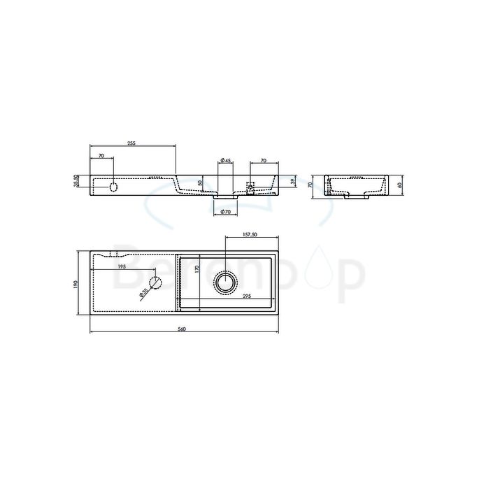 Clou Mini Wash Me CL0303138 keramiek fontein 56cm wit