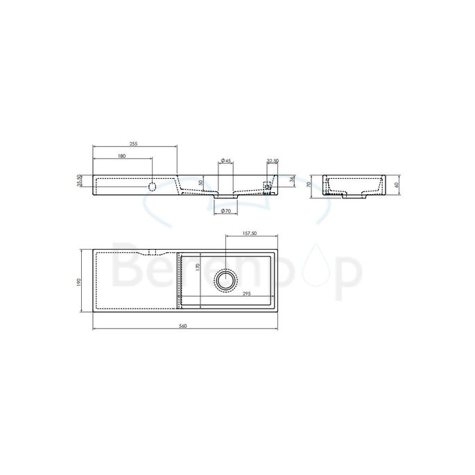 Clou Mini Wash Me CL0303139 keramiek fontein 56cm wit