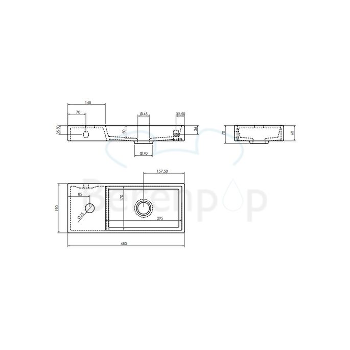 Clou Mini Wash Me CL0312234 keramiek fontein 45cm mat zwart