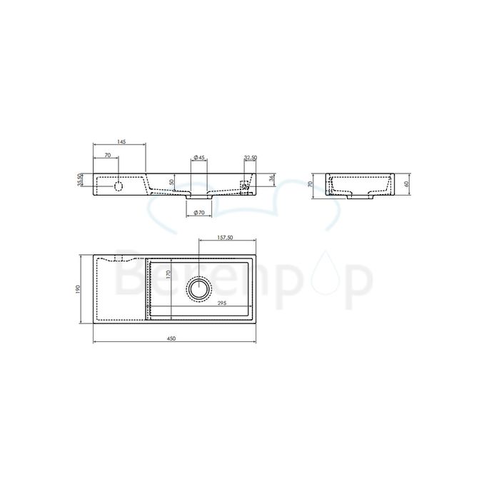 Clou Mini Wash Me CL0312235 keramiek fontein 45cm mat zwart