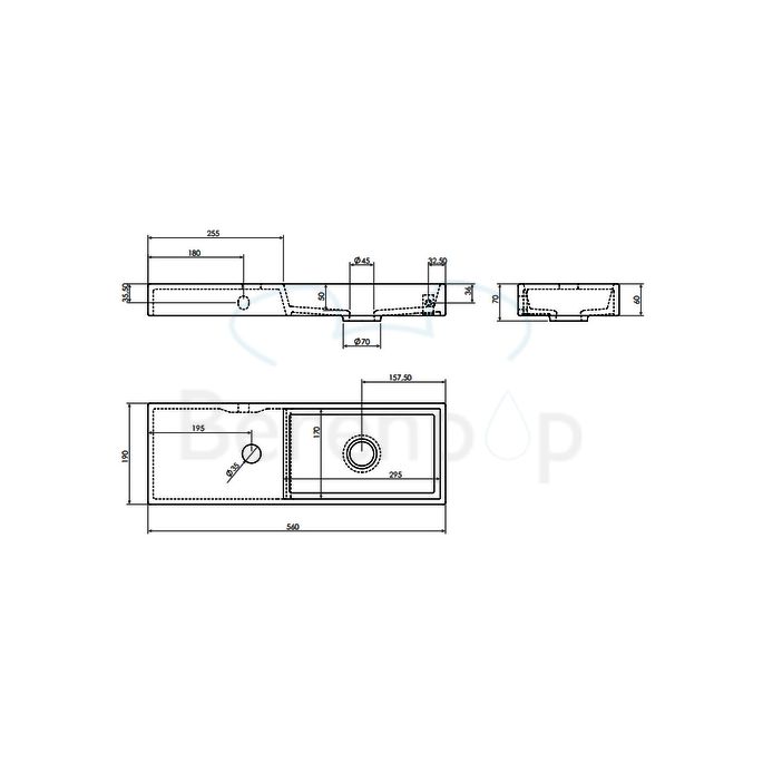 Clou Mini Wash Me CL0312238 keramiek fontein 56cm mat zwart