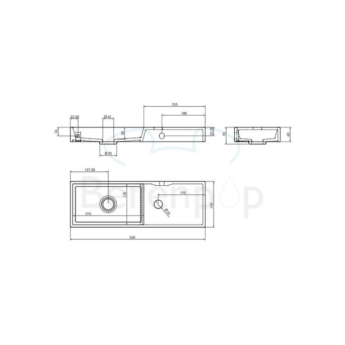 Clou Mini Wash Me CL0312240 keramiek fontein 56cm mat zwart