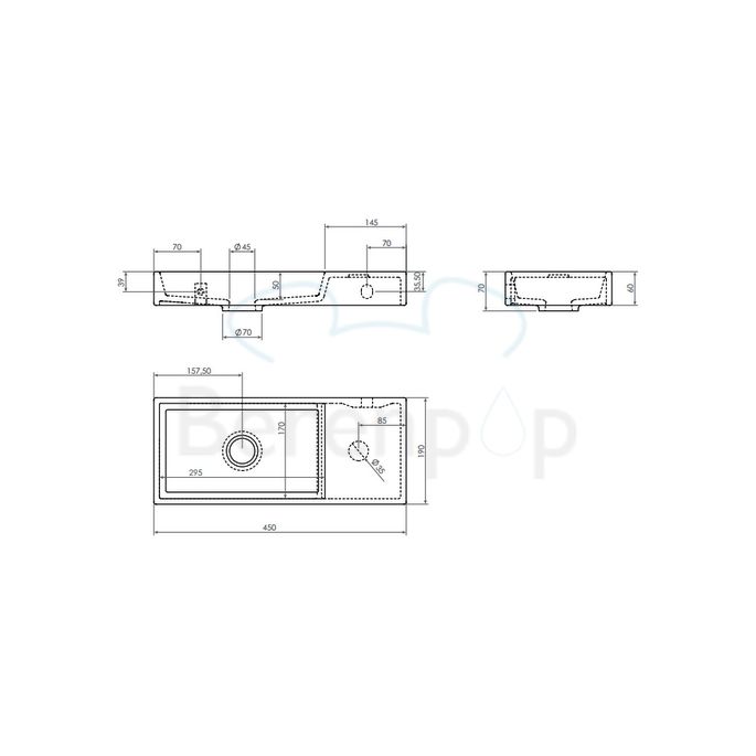 Clou Mini Wash Me CL0313135 aluite fontein 45cm wit