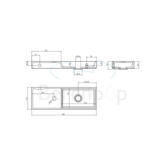 Clou Mini Wash Me CL0313138 aluite fontein 56cm wit