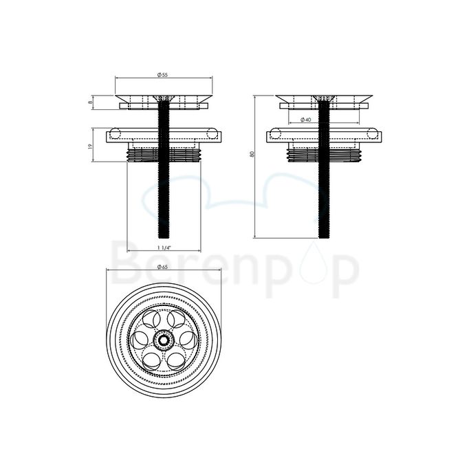 Clou Mini Wash Me CL065102040 plug (t.b.v. waterstop) RVS gepolijst