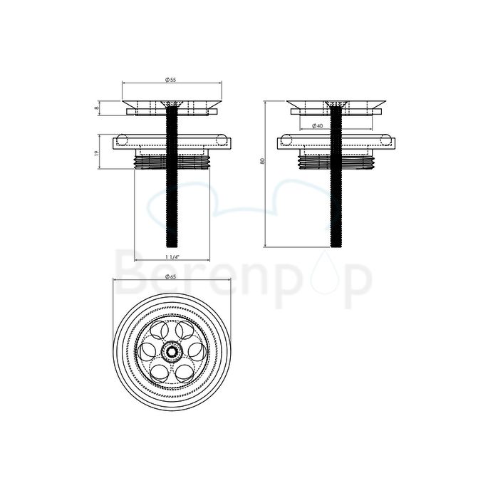 Clou Mini Wash Me CL065102041 plug (t.b.v. waterstop) RVS geborsteld