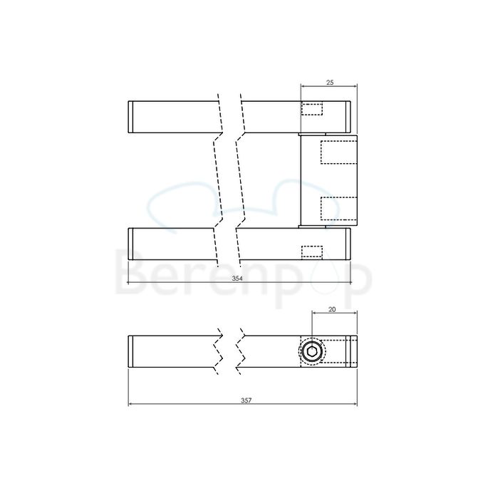 Clou Quadria CL090111429 2-lids handdoekrek chroom