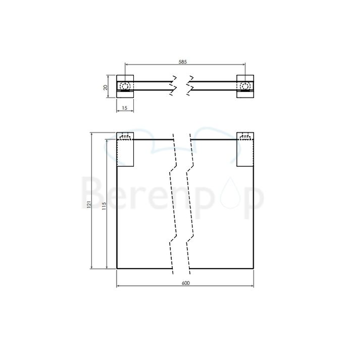 Clou Quadria CL090111829 planchet 600mm helder glas/ chroom