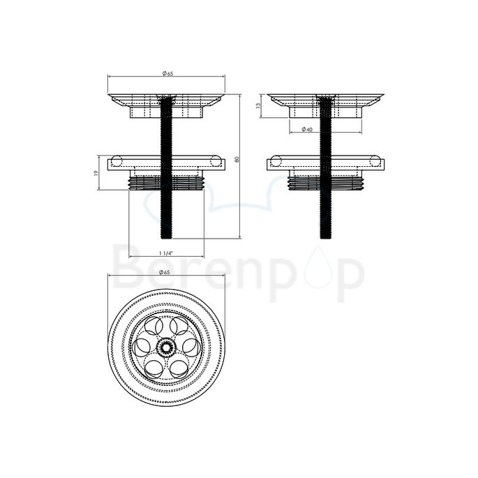 Clou Wash Me CL065101040 plug (t.b.v. waterstop) RVS gepolijst