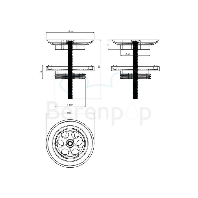 Clou Wash Me CL065101041 plug (t.b.v. waterstop) RVS geborsteld