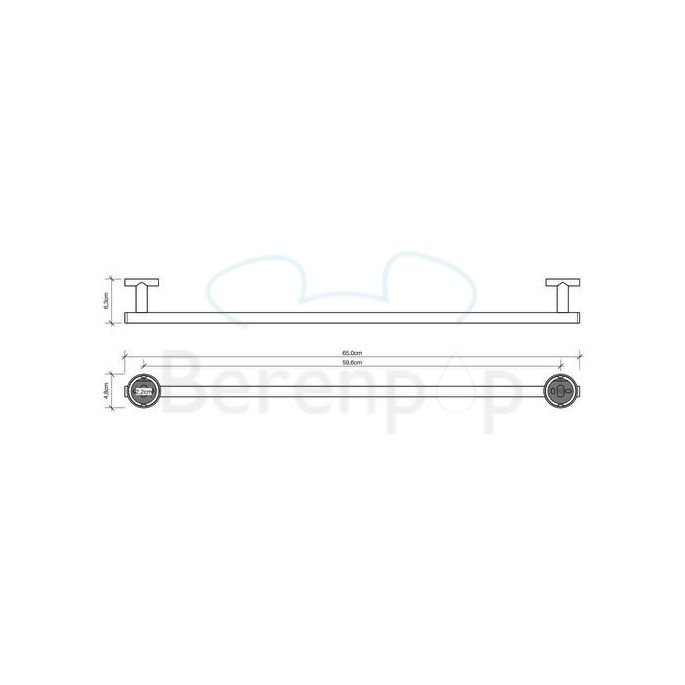Decor Walther Basic 0531400 BA HTE65 handdoekhouder 65cm chroom