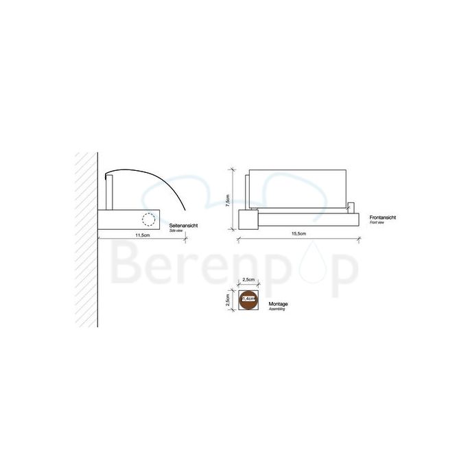 Decor Walther Bloque 0571200 BQ TPH4 toiletrolhouder chroom