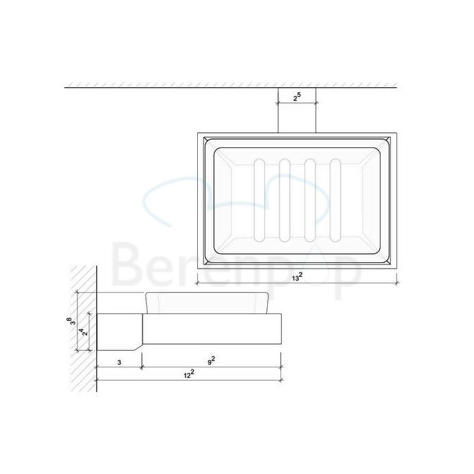 Decor Walther Bloque/ Corner 0561800 CO WSS zeephouder wit gesatineerd glas/ chroom