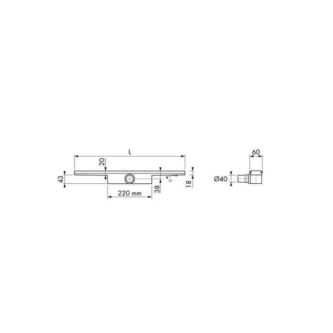 Easy Drain Compact 30 EDCOM90030 douchegoot 90cm zijuitloop