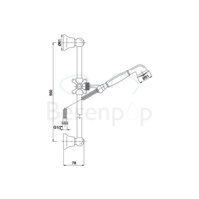 Fima Carlo Frattini F2044CR glijstangset met handdouche chroom