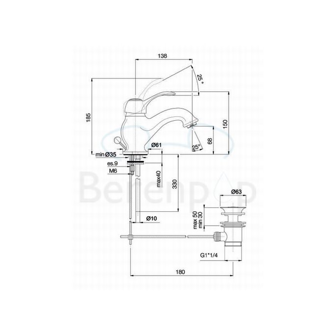 Fima Carlo Frattini Lamp F3301BR wastafelkraan 1-greeps brons