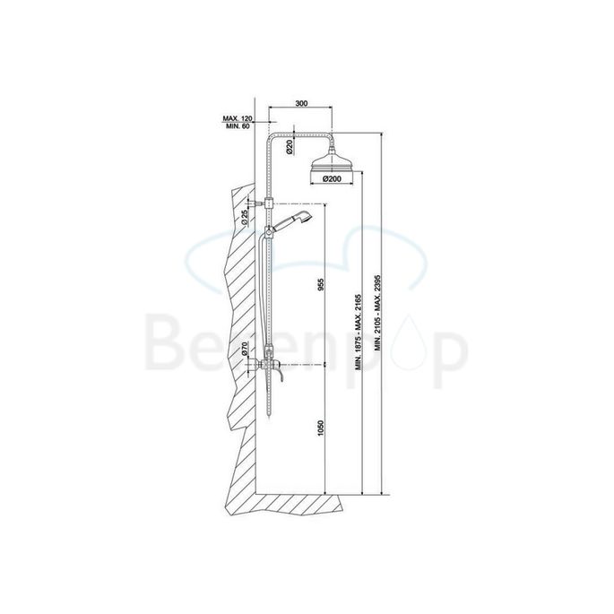 Fima Carlo Frattini Lamp F33052BR opbouw douchekraan 1-greeps met doucheset brons