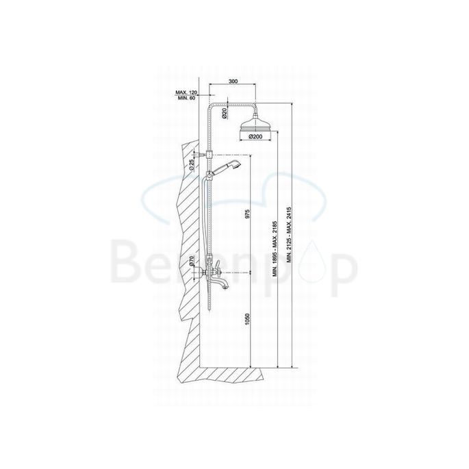 Fima Carlo Frattini Olivia F50042CR badkraan opbouw 2-greeps met doucheset chroom