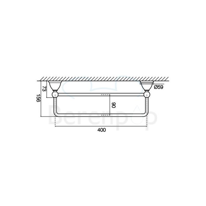 Fima Carlo Frattini Style F604140BR handdoekhouder dubbel 40cm brons