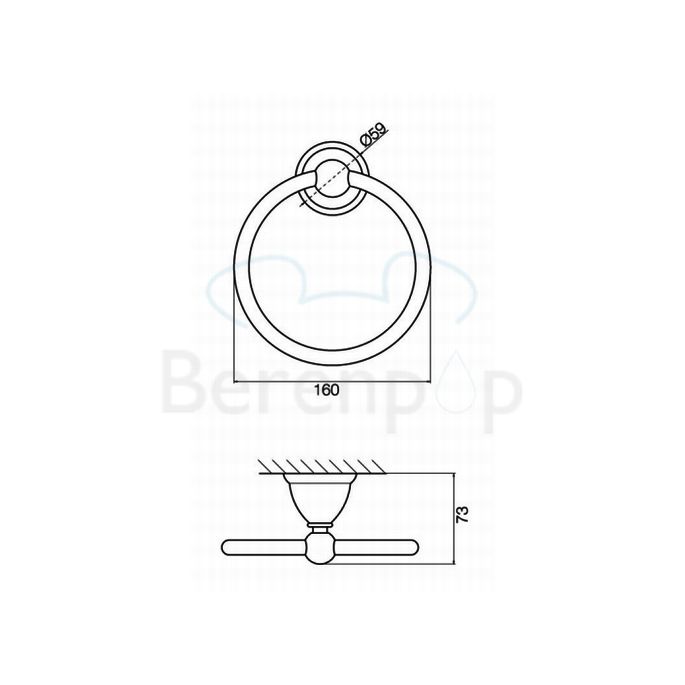 Fima Carlo Frattini Style F60421SN handdoekring geborsteld nikkel