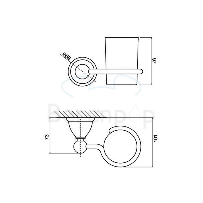 Fima Carlo Frattini Style F60431SN glashouder wit gesatineerd glas/ geborsteld nikkel