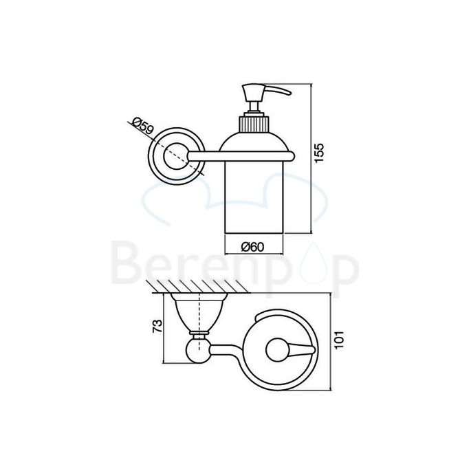 Fima Carlo Frattini Style F60433SN zeepdispenser wit gesatineerd glas/ geborsteld nikkel