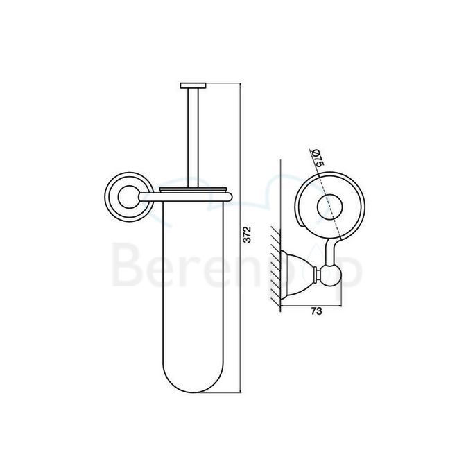 Fima Carlo Frattini Style F60461BR toiletborstelgarnituur wit gesatineerd glas/ brons