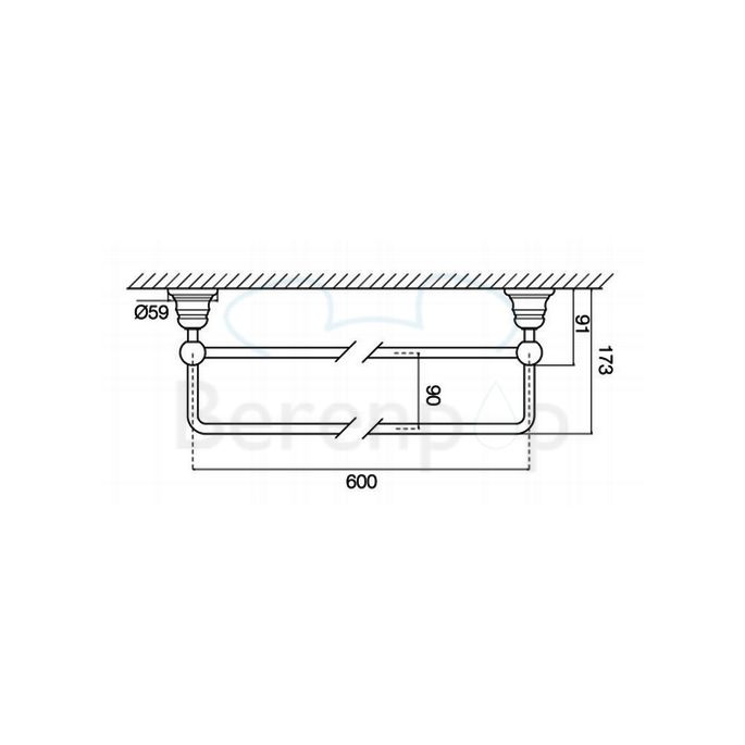 Fima Carlo Frattini Victory F606160BR handdoekhouder dubbel 60cm brons