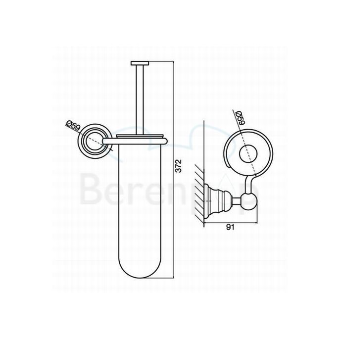 Fima Carlo Frattini Victory F60661BR toiletborstelgarnituur wit gesatineerd glas/ brons