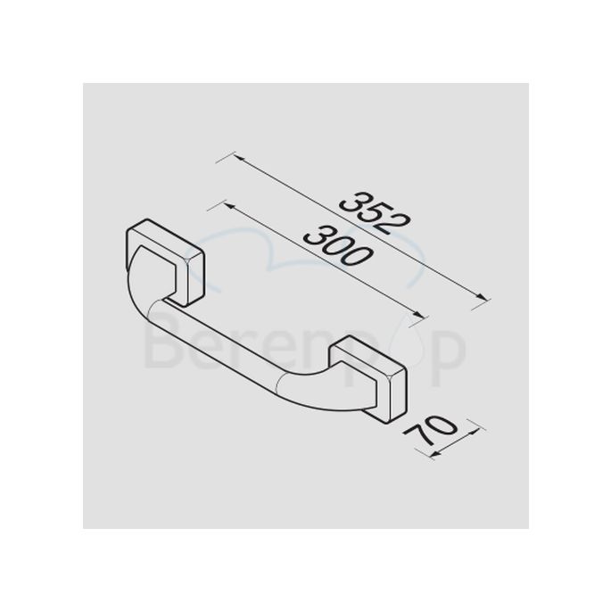 Geesa Bloq 703130 badgreep 30cm chroom (OUTLET)