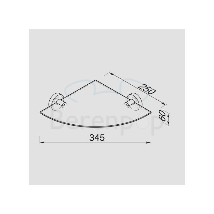 Geesa Luna 5521 hoek planchet helder glas/ chroom