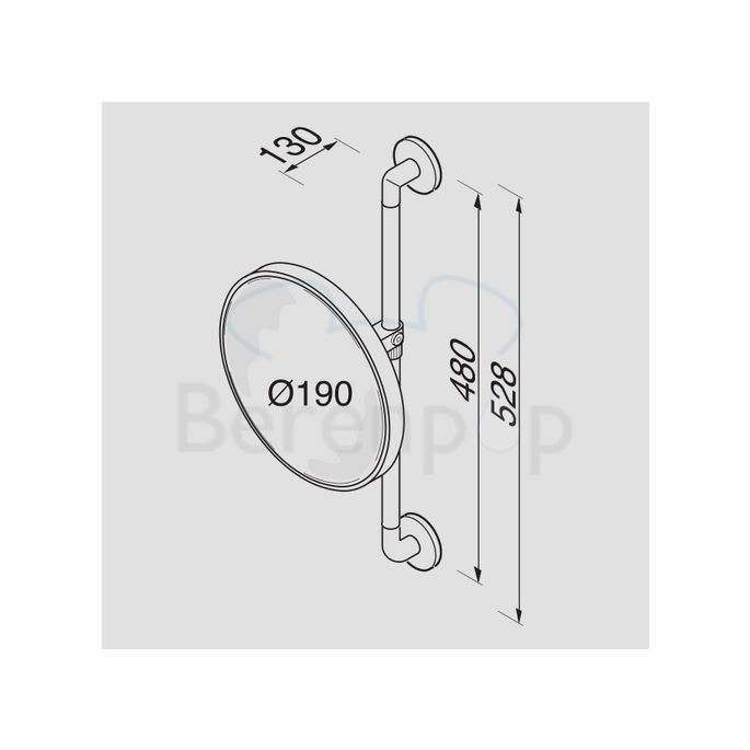 Geesa Mirror Cosmetic 1096 vergrootspiegel 3x op stang chroom