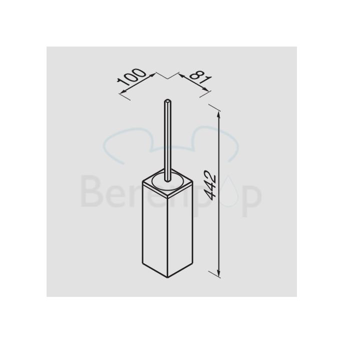 Geesa Modern Art 351006 toiletborstelhouder wand (zwarte borstelkop) chroom